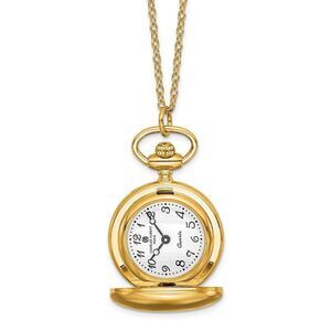 Charles Hubert Ladies Gold-plated Brass Polished Pocket Watch Necklace